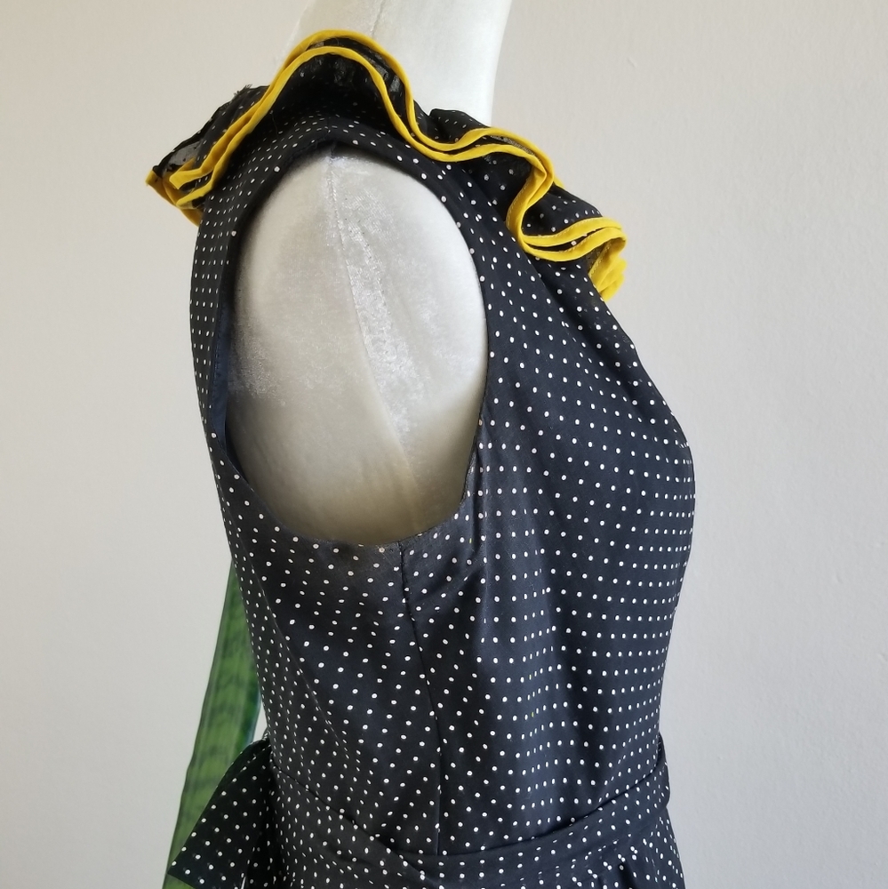 VTG 60s Miss Elliette Swiss Dot Ruffle Dress - Picture 5 of 13